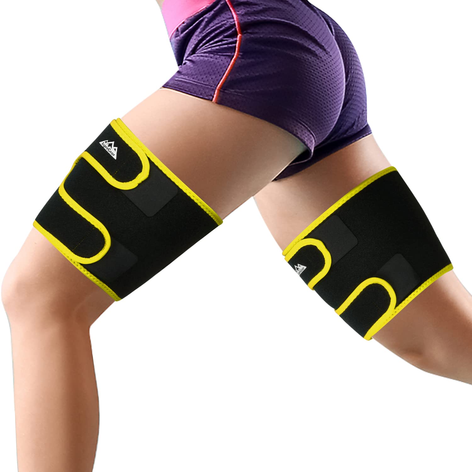 supregear Thigh Brace Support, 2-Pack Breathable Thigh Compression Sleeve Adjustable Neoprene Hamstring Quad Wrap Non-Slip Upper Leg Brace Women Men Leg Slimmer for Pulled Groin Muscle, Quadriceps