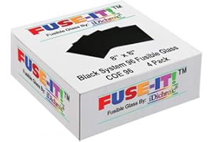 IDICHROIC Crafters Best - 8 inch Black Glass System 96 Squares - COE96, 4 Pack