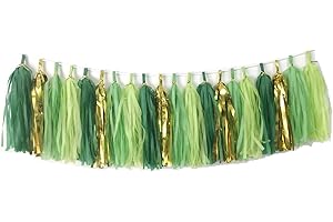 ZGjoy 20PCS Green Paper Tassels Garland Banner Table Decor Party Tassels Banner Wedding Birthday Baby Shower Nursery Party Decorations Supplies