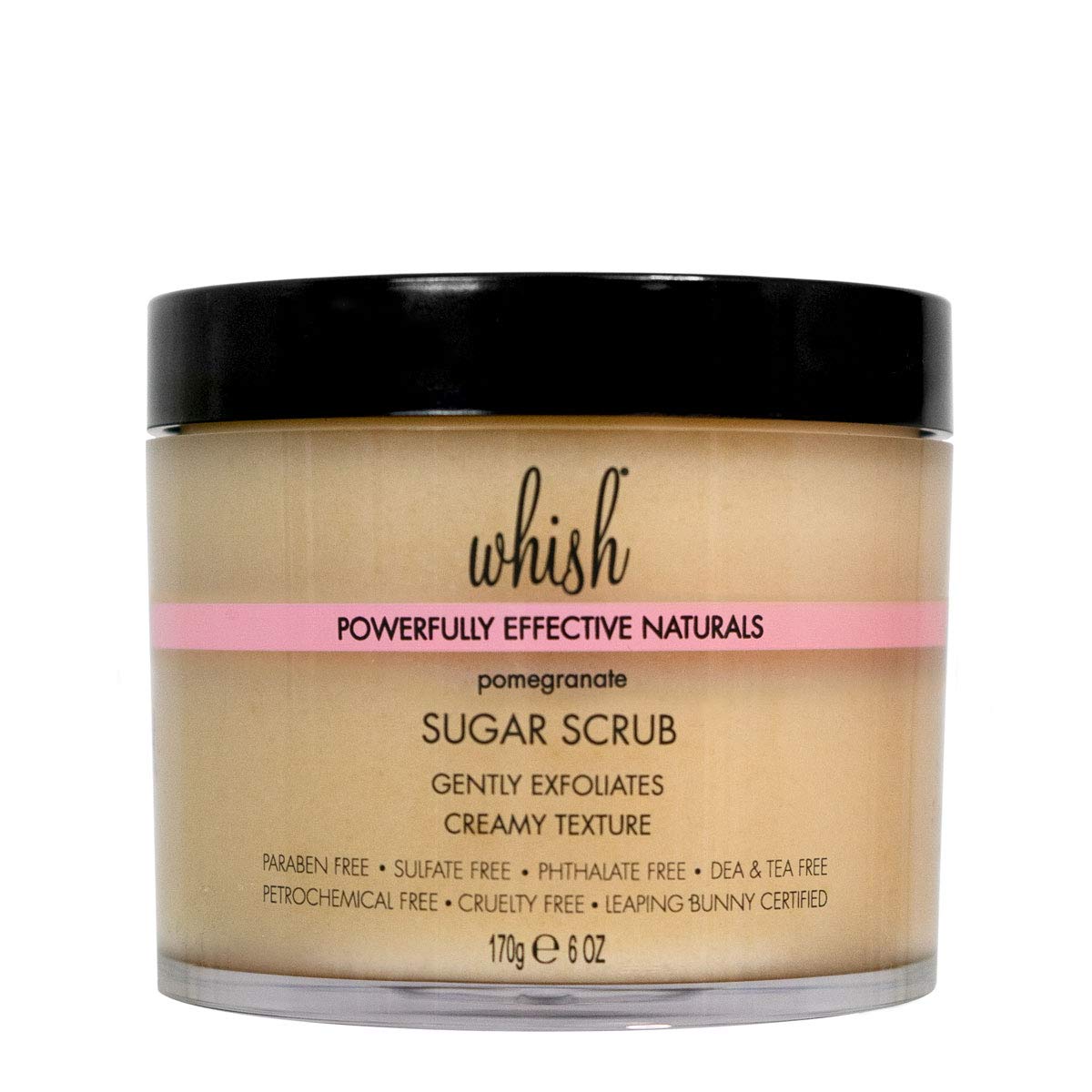 Whish Exfoliating Sugar Scrub, Pomegranate, 6 oz Premium