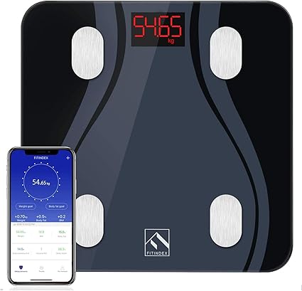 Fitindex Smart Bluetooth Body Fat Scale With Upgraded App High Precision Bathroom Scales Digital Weight And Body Fat Body Composition Monitor