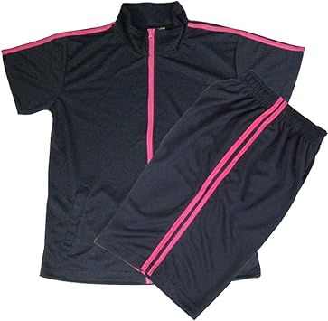 Amazon Co Jp メンズ 半袖 ハーフパンツ ジャージ上下セット ドライメッシュ 2本ライン 半袖 半ズボン ジャージセットアップ M L Ll ネイビー ローズ M スポーツ アウトドア