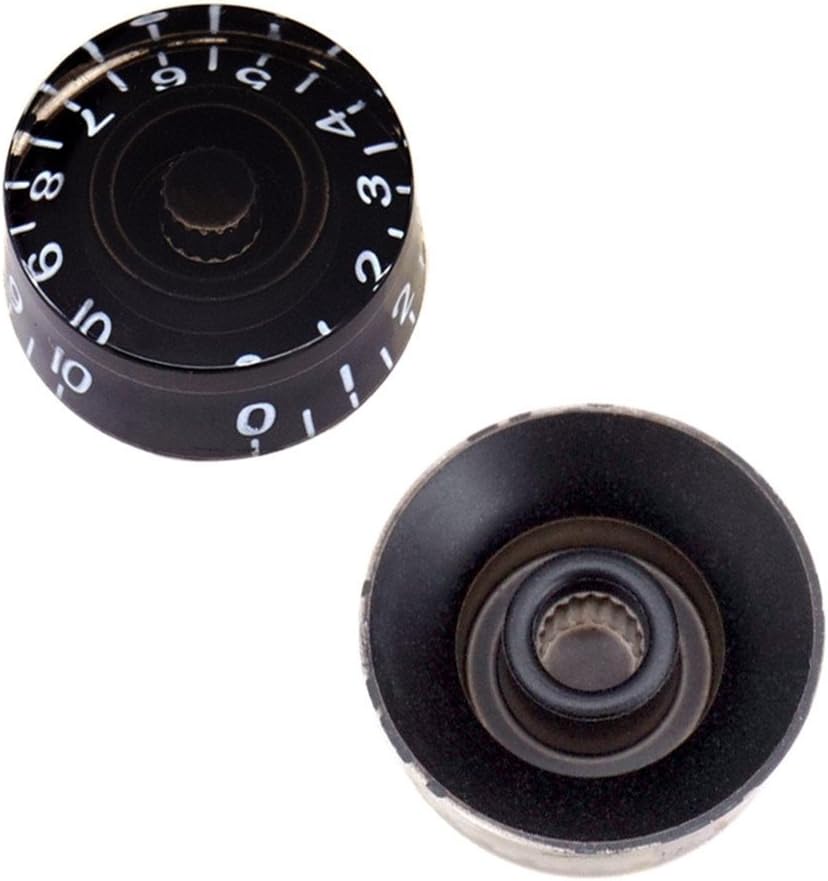 WANDIC Guitar Contral Knobs, Set of 4 Acrylic Speed Knobs for Gibson Les Paul Replacement Electric Guitar Parts, Black - Image 4