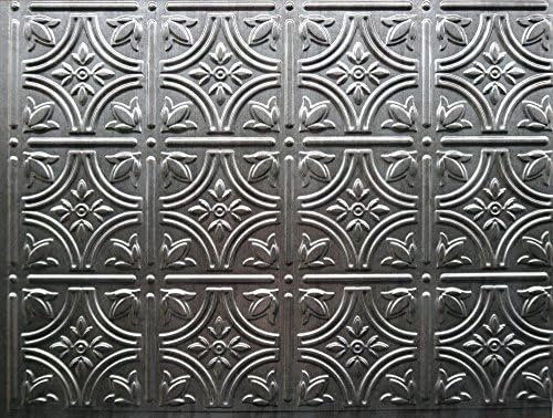 Backsplash Tiles - Decorative Thermoplastic Tile 18 X 24 Empire Crosshatch Silver