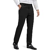 Tapata Men's 28"/30"/32" Inseam Elastic Waist Pants for Seniors Straight Leg Stretch Slacks for Elderly with Zipper Fly