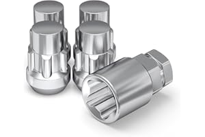 White Knight 40600S Chrome M12 x 1.25 Thread Size Acorn Wheel Lock, 4 Pack