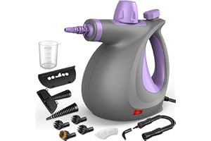 PHUEUT Pressurized Handheld Multi-Surface Natural Steam Cleaner with 12 pcs Accessories, Multi-Purpose Steamer for Home Use, Steamer for Cleaning Floor, Upholstery, Grout and Car (Purple)