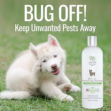 PawsnCollars USA 100% Organic Pet Flea & Tick Natural Dog Shampoo - 473 ml / 16 Oz.