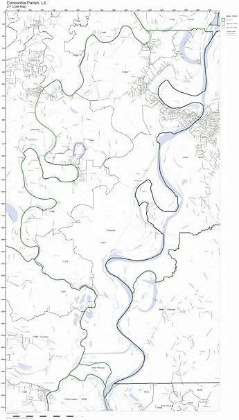 Amazon.com: Concordia Parish, Louisiana LA ZIP Code Map Not Laminated