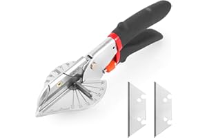 QWORK® Miter Shears Multifunctional Trunking Shears 45 to 135 Adjustable Degree for Cutting Various Shape Vinyl Plastic Wood 