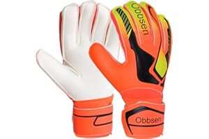 OBBSEN Soccer Goalie Gloves with Finger Spines, Soccer Goalkeeper Gloves for Kids, Youth&Adult , Strong Grip Anti-Slip Latex Palm Breathable Goalkeeping Gloves with Finger Protection, Men/Women/Boys/Girls