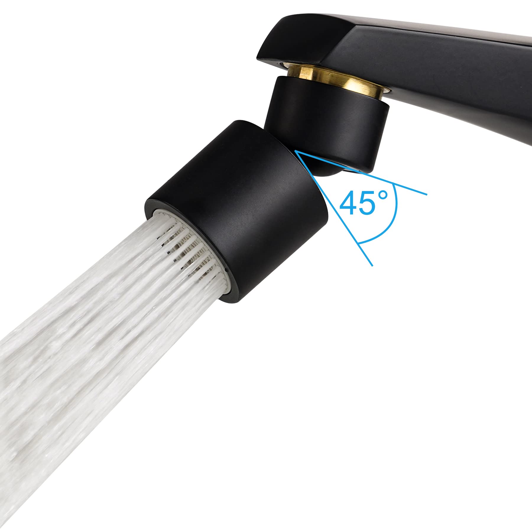 Photo 1 of Hibbent NSF/ANSI/CAN 61 Certified Kitchen Faucet Aerator, CUPC Certification 360-degree Swivel Sprayer 2 Water Flow Sprayer Modes Faucet Extender-55/64Inch-27UNS Female Thread, Matte Black