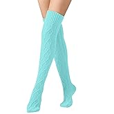 Leoparts Cable Knit Thigh High Socks for Women Over the Knee Boot Socks Extra Long Leg Warmer Winter Stockings