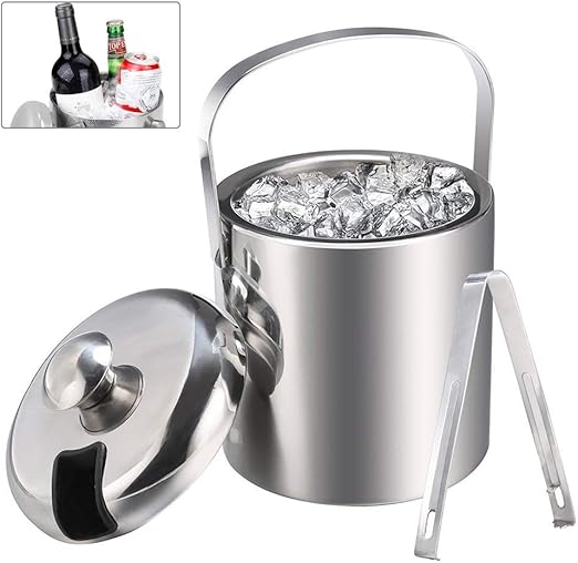 Amazon ステンレス製 アイスペール 二重構造 真空断熱 アイスバケット 結露しにくい ボトルクーラ 3 5労働日に配送済み アイスペール トング オンライン通販