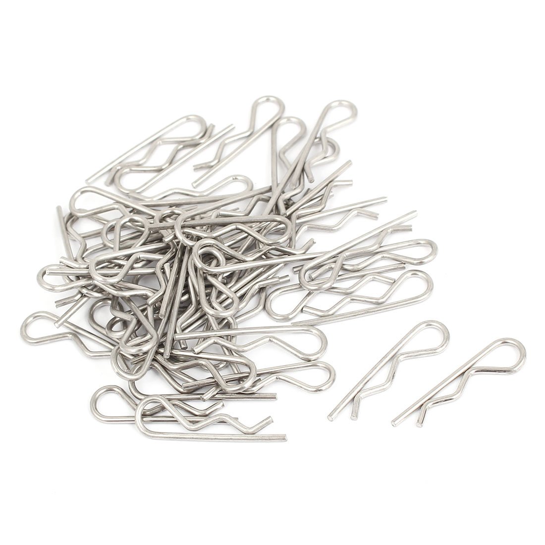 Sourcingmap a15122800ux1108 1.5 x 33 mm Stainless Steel R Shaped Cotter Clip Pin - Silver Tone (50-Piece)