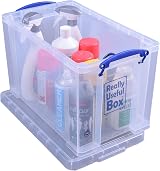 Really Useful Box 24 Litre Clear Plastic Storage Box with Lid view 3