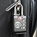 TSA Lock Heavy Duty 3 Digit Combination Luggage Padlock Travel Security Approved (Black)