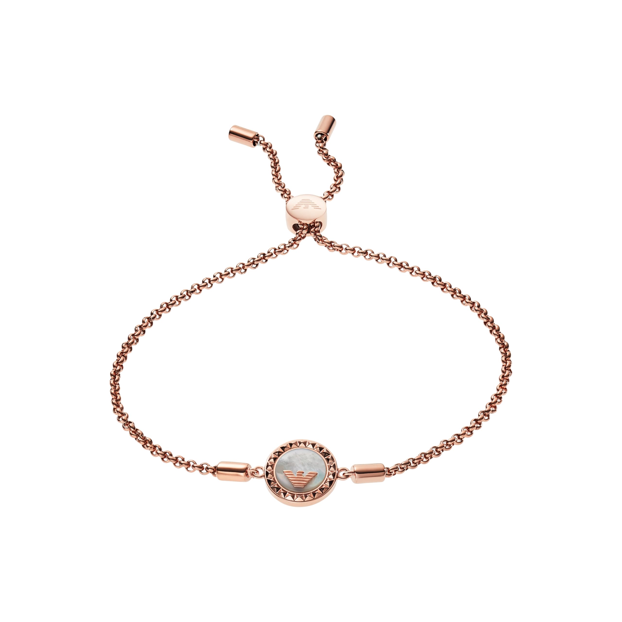 Emporio Armani Bracelet for Women , Length: 165-235mm / Size: 12x12x3mm Rose Gold Stainless Steel Bracelet, EGS2568221