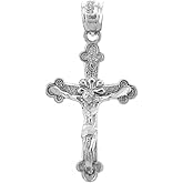 Claddagh Gold 925 Sterling Silver Crucifix Pendant
