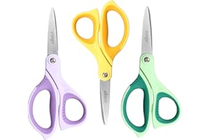 LIVINGO 6” Kids Scissors for School - Pointed Tip Student Scissors for Children Comfortable Grip Craft Cutting Paper, Ages 8-11