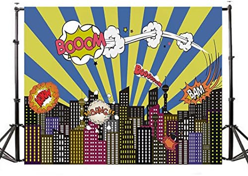 TMOTN 7x5FT Superhero Backdrops Vinyl Super City Photo Backgrounds Photography Birthday Party for Children Studio Props D1596