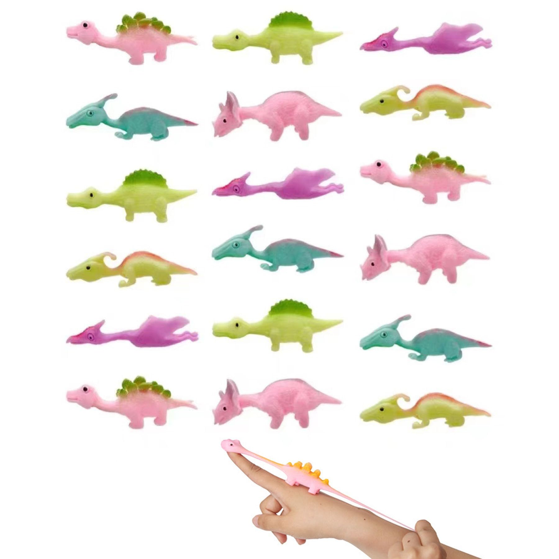 BAIYSFFG Slingshot Dinosaur Finger Toys,Stretchy Finger Flying Dinosaur Toys,Christmas Eve Box Stocking Fillers,Unisex Party Favours Goodie Bag Fillers,for Girls Boys (25PCS)