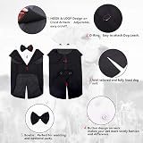 PUMYPOREITY Black & White Dog Tuxedo Outfit with Bow Tie Bandana Set view 4