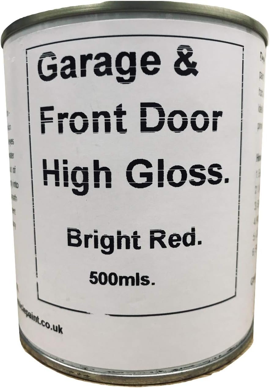 1 x 500ml Bright Red High Gloss Front & Garage Door Paint