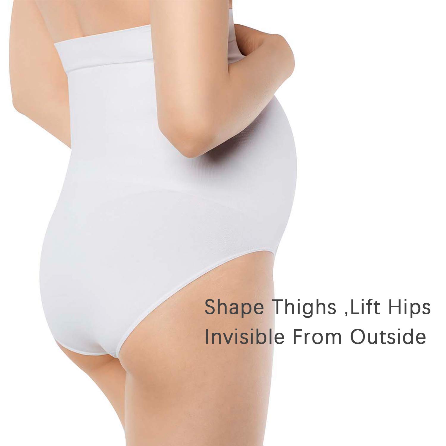 MD Womens Seamless Maternity Underwear Over Bump Briefs High Waist Pregnancy Panties Women