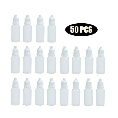 Timoo 15ml Dropper Bottles 50 PCS Plastic Squeezable Eye Liquid Dropper Container