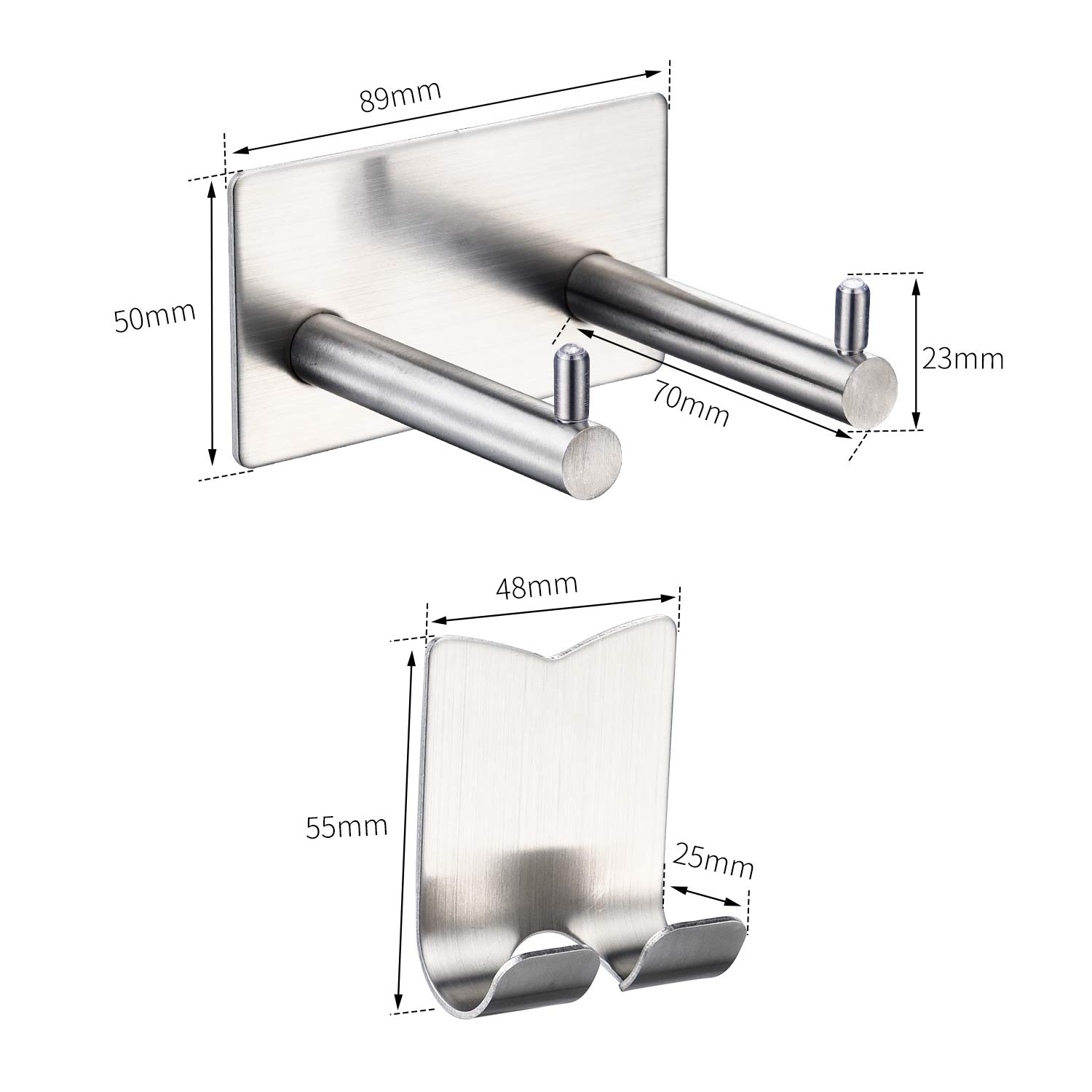 LIKAMU Hair Dryer Holder Wall Mounted with Self Adhesive, 304 Stainless Steel Hair Care & Styling Tool Storage Organizer Compatible with Dyson Hair Dryer