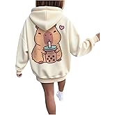 RoseSeek Girl's Animal Graphic Hoodie Long Sleeve Pullover Oversize Sweatshirt Cute Tops