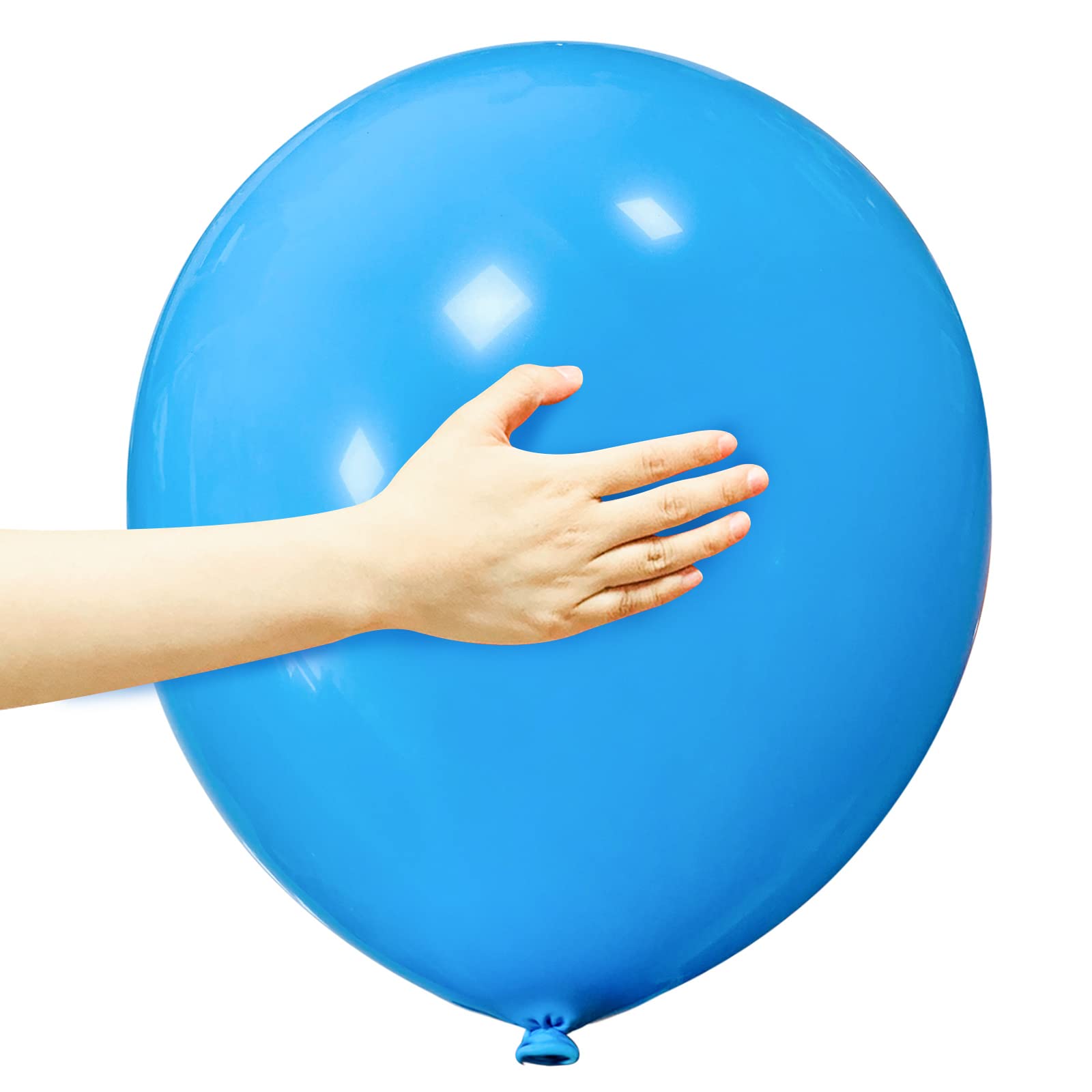 Big Balloons 12 Pack 18 Inch Thick Latex Large Party Balloons Round Helium Balloon for Birthday Wedding Baby Shower Festival Christmas Decorations (Blue Balloons)