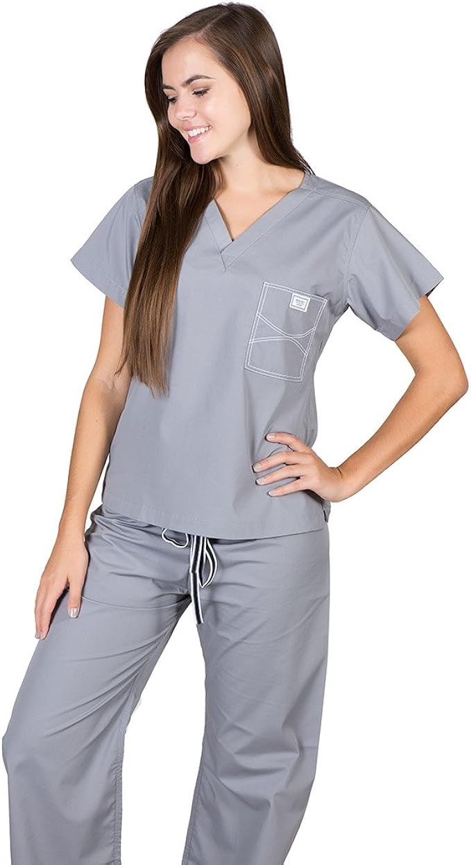 blue sky scrubs Slate Grey Shelby Scrub Tops (XSmall) Amazon.ca