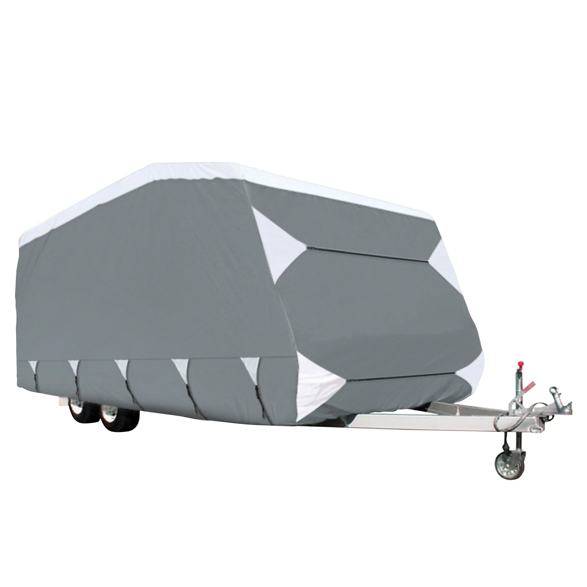 Classic Accessories Over Drive PolyPRO Deluxe Pop-Up RV Cover, Grey/Snow White (Fits 16' - 18' Trailers)