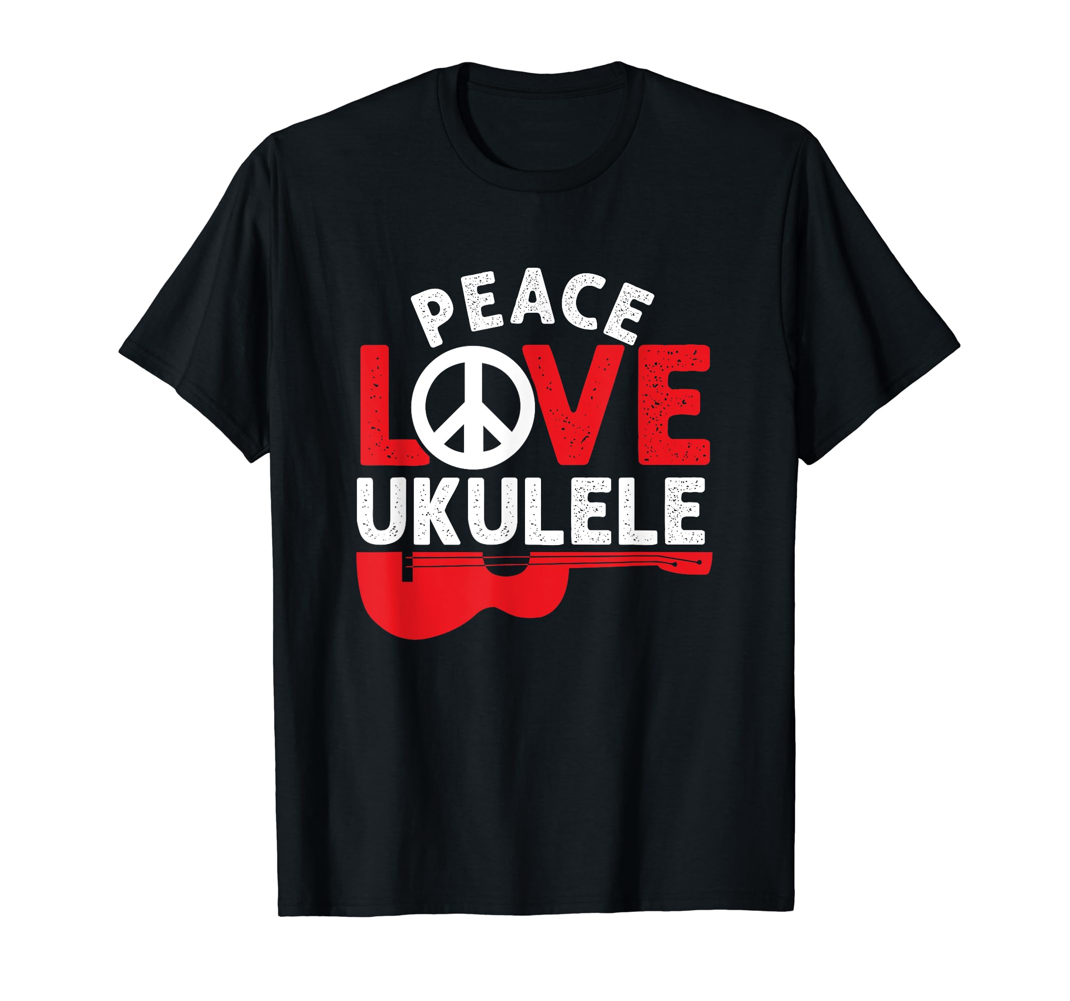 Peace Love Ukulele Hawaiian Acoustic Hawaii Guitar Uke T-Shirt