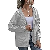 PESION Women's Waterproof Raincoat Lightweight Rain Jacket Hooded Windbreaker with Pocket for Outdoor