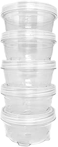 Storage Containers Clear Stackable Interlocking Detachable with Lid 5 for Beads Food Jewelry Coins Medicine Screws Nuts - 3 1/2