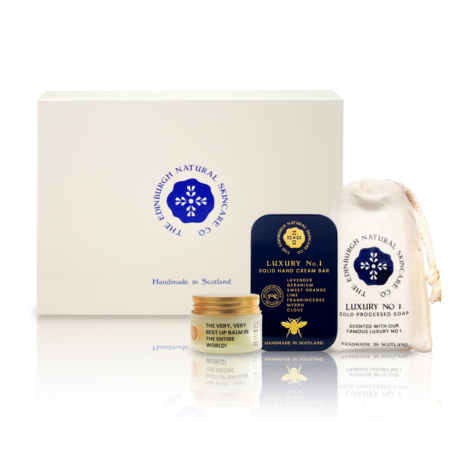Luxury Skincare Gift Set | Luxury No. 1 Hand Cream Bar, Scented Soap, Moisturising Lip Balm | 100% Natural & Handmade in Scotland | Nourishing Gifts for Women & Men | Ideal for Birthdays & Self-Care — image 1
