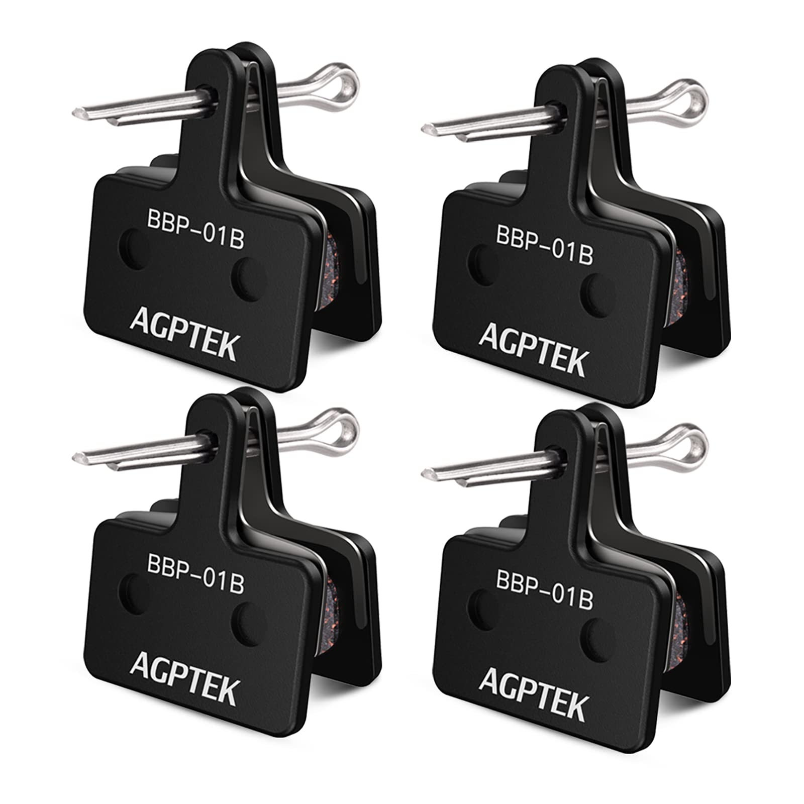 AGPTEK Bike Brake Pads 4 Pairs Disc Brake Pads for Bicycle, Compatible with Shimano B01S M515 M525 C501 C601 M415 M416 M485