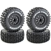 Dantenron 1/10 RC Short Course Truck Tires OD 110mm and Wheels 12mm Hex OD 4.41" RC Off Road Tyres for 1:10 Scale RC Truck Car Traxxas Slash 2WD 4&times;4 Rc4wd Arrma Senton Axial Losi Redcat 4PCS