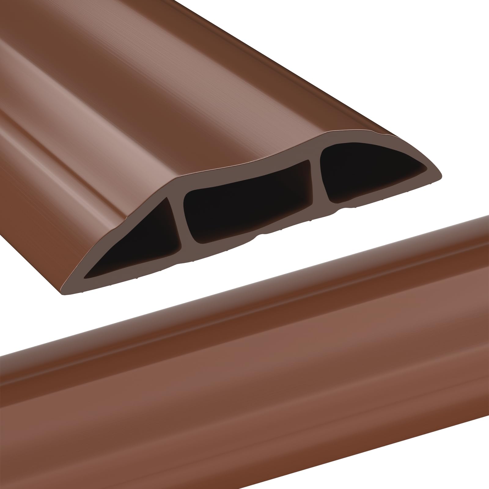 Floor Cord Covers, Floor Cable Protector 2m 3 Channels Contains Cords, Cables and Wires, Perfect for Office, Home, Workshop, Warehouse, Concert, or Other Outdoor Surroundings (Brown)
