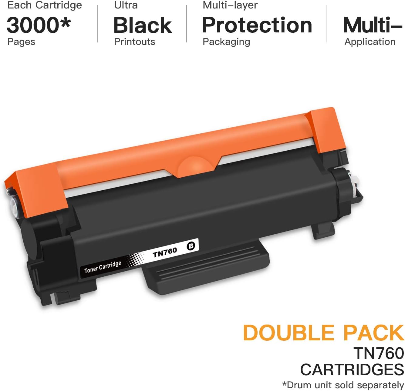 E-Z Ink (TM) Compatible Toner Cartridge Replacement for Brother TN760 TN-760 TN730 to Use with HL-L2350DW HL-L2395DW HL-L2390DW HL-L2370DW MFC-L2750DW MFC-L2710DW DCP-L2550DW (Black,2 Pack): Office Products