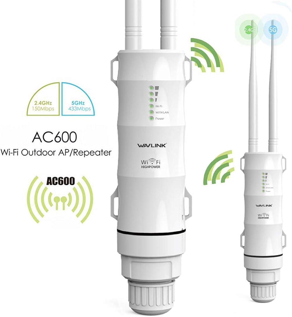 Wavlink AC600 Outdoor WiFi Booster AP Router Repeater Dual Band 2.4 5GHz PoE