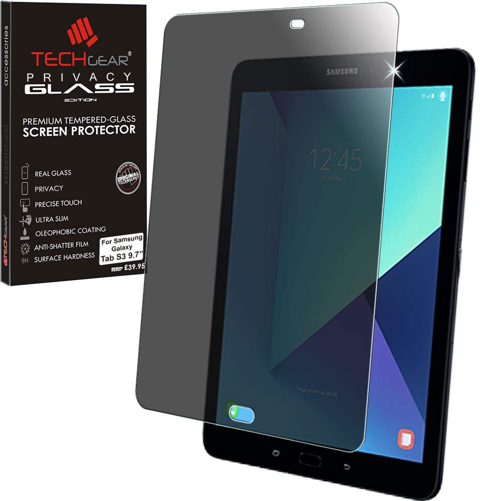 TECHGEAR Anti Spy Screen Protector Compatible for Samsung Galaxy Tab S3 9.7" (SM-T820 Series) - PRIVACY GLASS Edition Genuine Tempered Glass Screen Protector Guard Cover