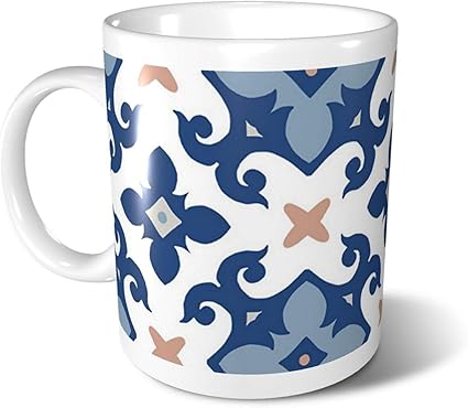 Amazon マグカップ コーヒーカップ モロッコ風 総柄 イスラム柄 ティーカップ カップ 330ml 直径8 4cm ドリンク おしゃれ ボーンチャイナ 人気 おもしろ プリント かわいい メンズ レディース Zwzw ホーム キッチン 通販