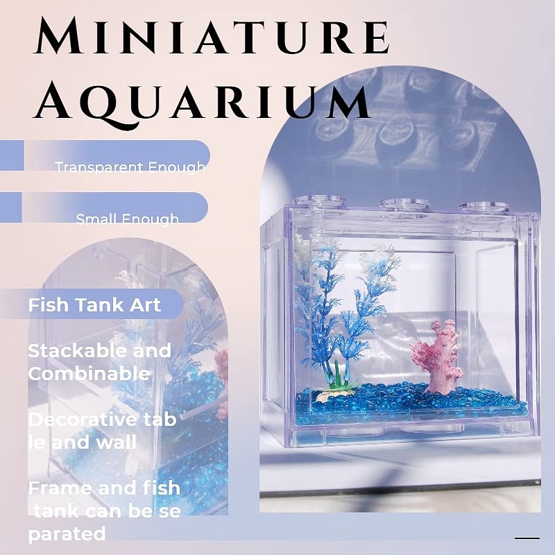 Mua Tsxurepaw Small Betta Fish Tank, Stackable Mini Fish Tank Aquarium ...