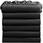 FreshCulture Twin Fitted Sheets, Bulk Pack of 6, Deep Pocket, Soft Microfiber Bottom Sheets for Home, Salons, Hotels, Twin Size Fitted Sheets Only (Black)