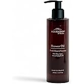 A LA MAISON Cleansing Shower Oil – Fresh Mint & Verveine – Hydrating Body Wash Alternative with Olive, Argan & Jojoba Oils – Plant-Based, Biodegradable, Made in France 8.1 fl oz – Amber Collection