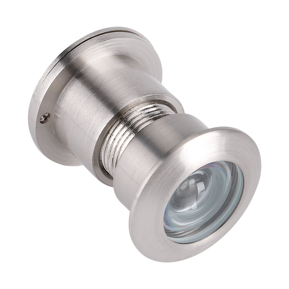 GOTOTOP 28mm Wide Angle Viewing Door Viewer with Privacy Cover Heavy Duty Anti-Theft Door Accessories Pure Copper and Optical Glass (Brushed Chrome)